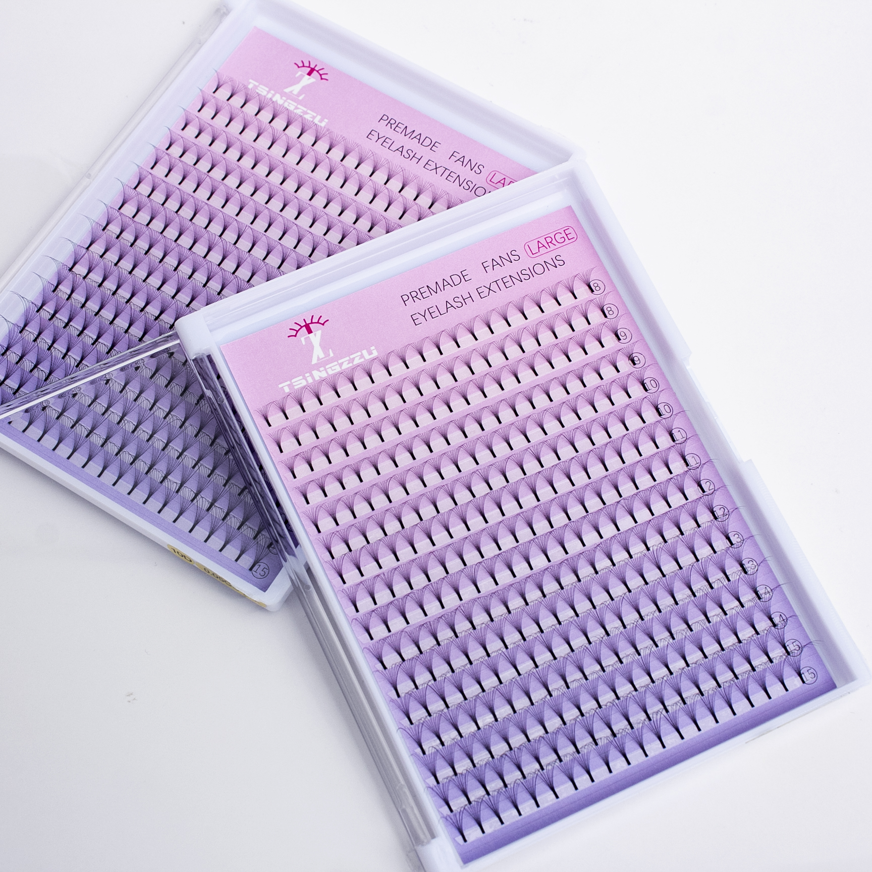 Premade Wide Fans Eyelash Extensions - short stem 320 Fans - Image 2